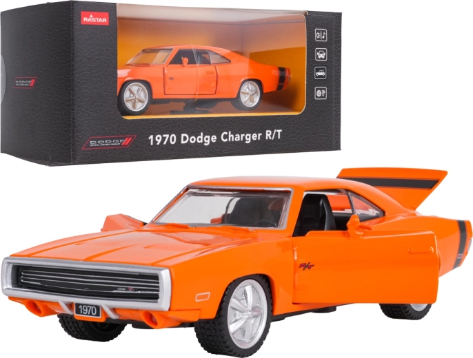 Metalen model Dodge Charger R/T 1970 oranje 1:36 RASTAR