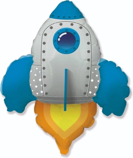 Folieballon Raket blauw