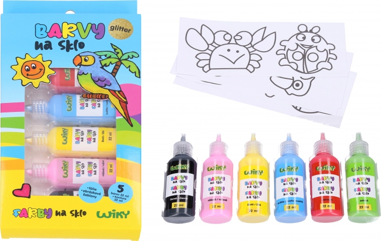 Glasverven met glitters 5+1