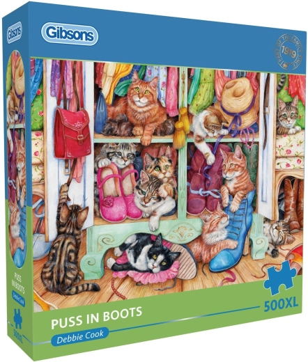 Gibsons puzzel Katten in laarzen XL 500 stukjes
