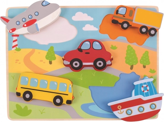 Houten inlegpuzzel vervoersmiddelen BIGJIGS TOYS