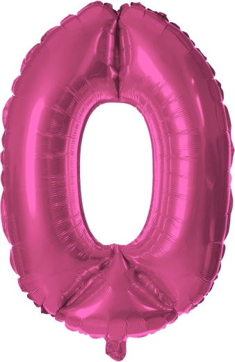 Folieballon cijfer 0 30 cm roze TORO