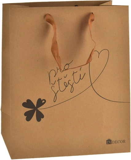Cadeautas Veel geluk bruin 26 × 10 × 32 cm