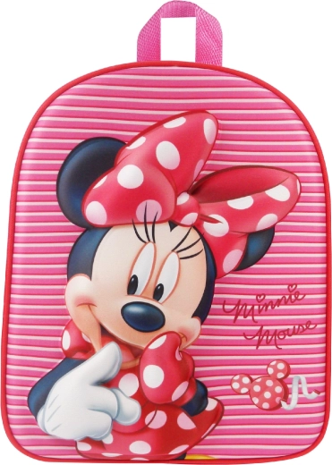 Kinder 3D-rugzak Minnie Mouse roze gestreept 31 cm
