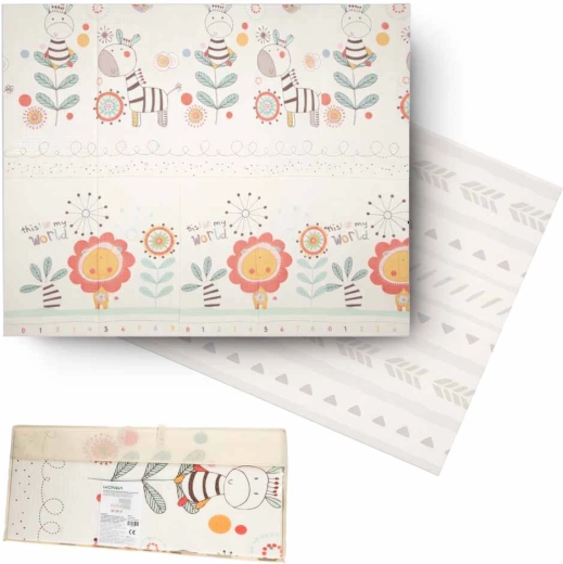 Opvouwbare dubbelzijdige foam-educatieve speelmat 180 × 200 cm met dieren