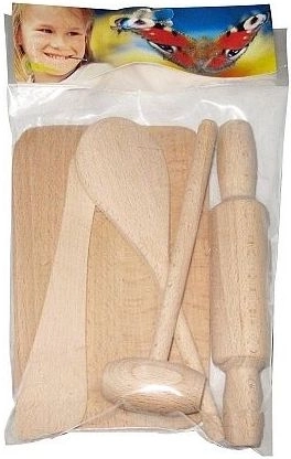 Kleine kookset – degelijke set houten keukengereedschap