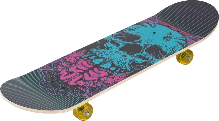 Sparkys skateboard skull 31" turquoise met schedel