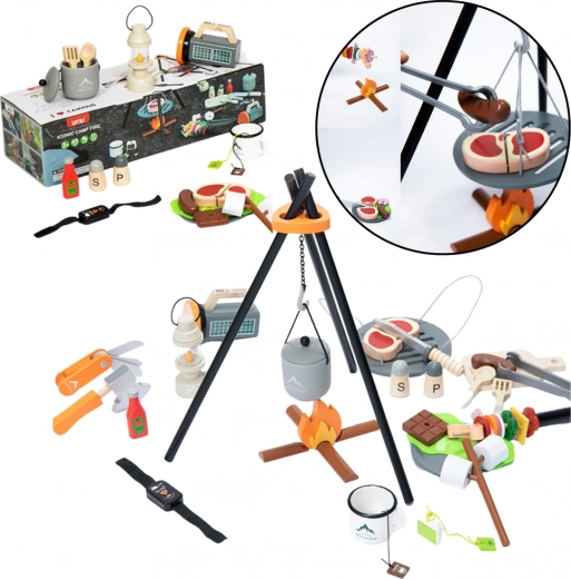 Houten Kampeerset 45 stuks