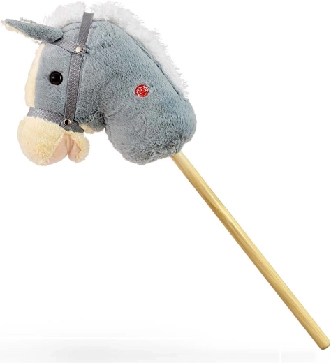 Milly Mally pluchen stokpaard Grey