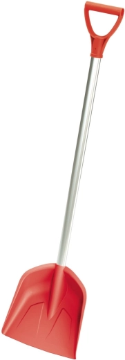 Kinder schop met metalen steel, koraal