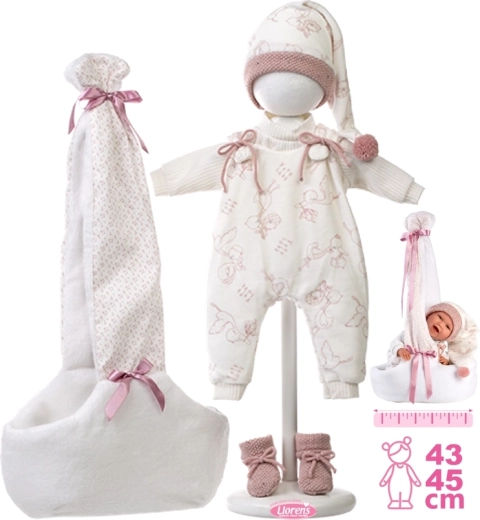 Llorens outfit voor New Born-pop 40–42 cm met stoffen draagriem, 5-delige set