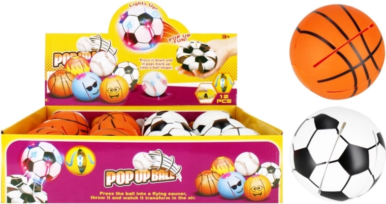 Pop-up knijpbare sportbal - 1 stuk