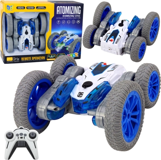 stuntauto RC met mist-effect, LED en 360° drift, blauw