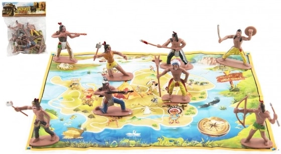 Indianenfiguren met kaart