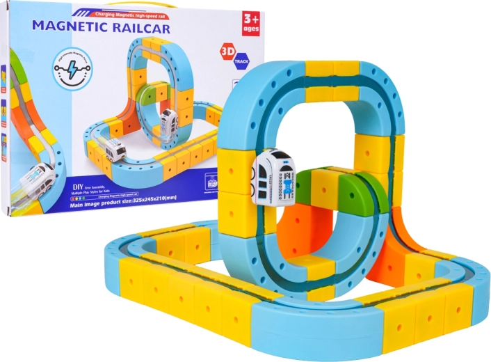 Kleurrijke magnetische racebaan met 35 onderdelen