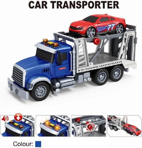 autootje met sleepaanhanger 1:14 met pull-back aandrijving en licht