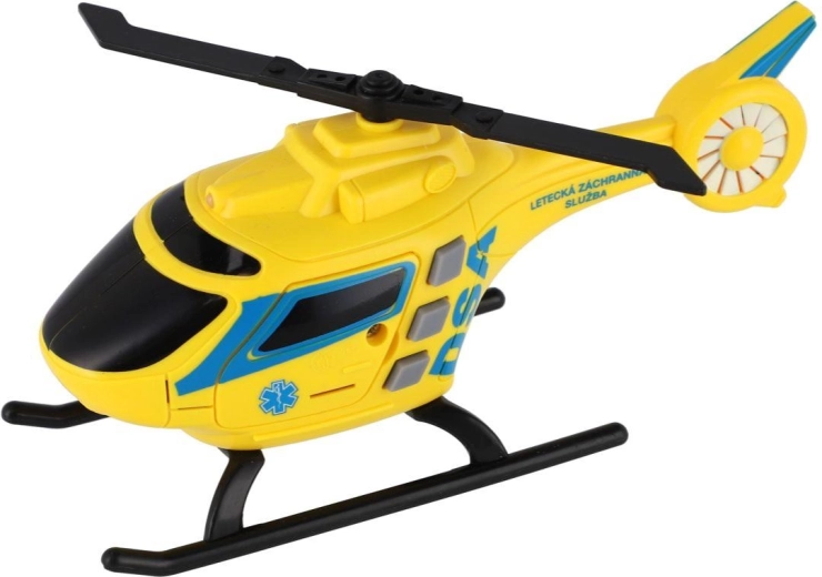 Helikopter van de DSA-luchtambulance met licht en geluid