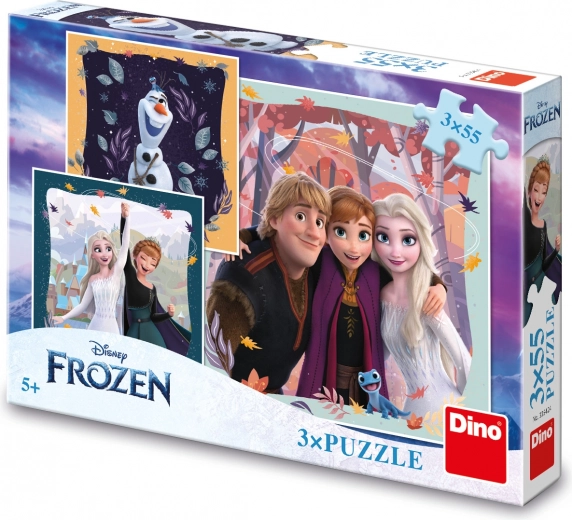 puzzel disney frozen vrolijke herfst 3x55 stukjes