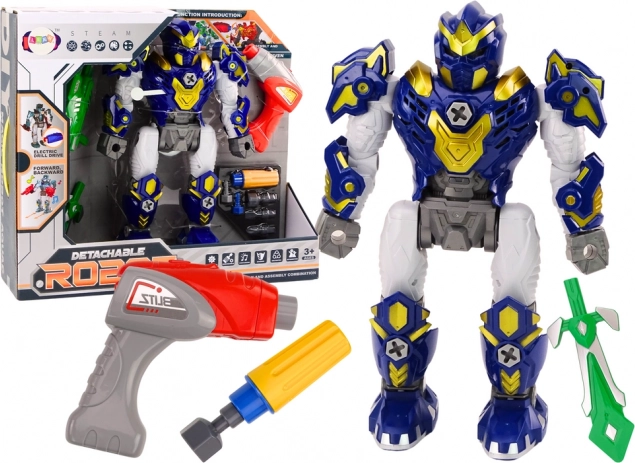 Schroefrobot met boormachine, licht en geluid – blauw