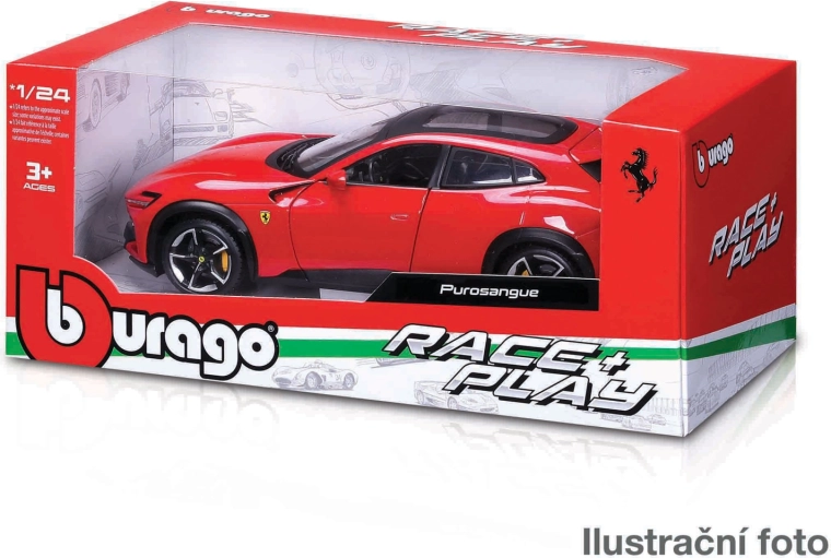 Bburago Ferrari 1:24 – metalen modellen Race & Play (assortiment)
