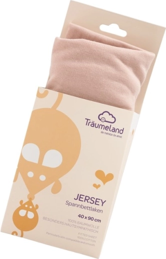 Träumeland jersey hoeslaken met elastiek 40 × 90 cm rose smoke