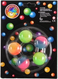 Neon stuiterballen – set van 5 stuks