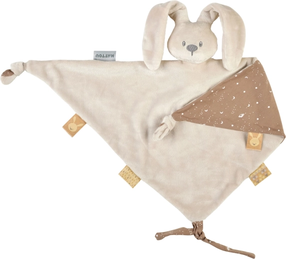 Nattou knuffeldoek maxi Lapidou Glow zandkleurig 65 × 40 cm