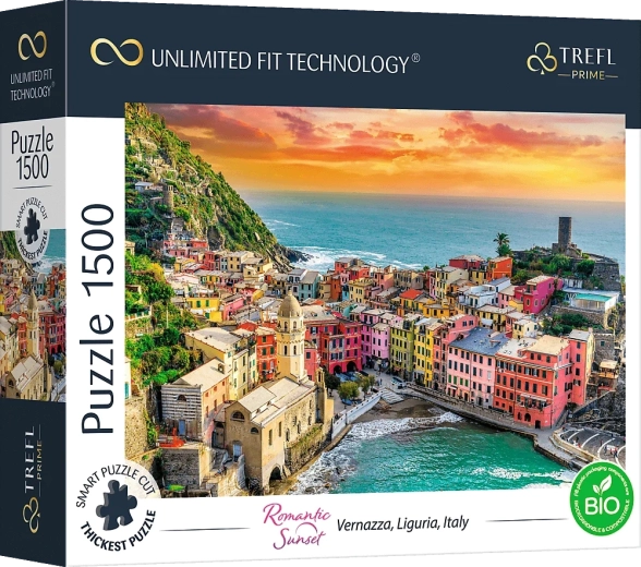 Puzzle Trefl UFT Romantische zonsondergang: Vernazza, Ligurië – 1500 stukjes
