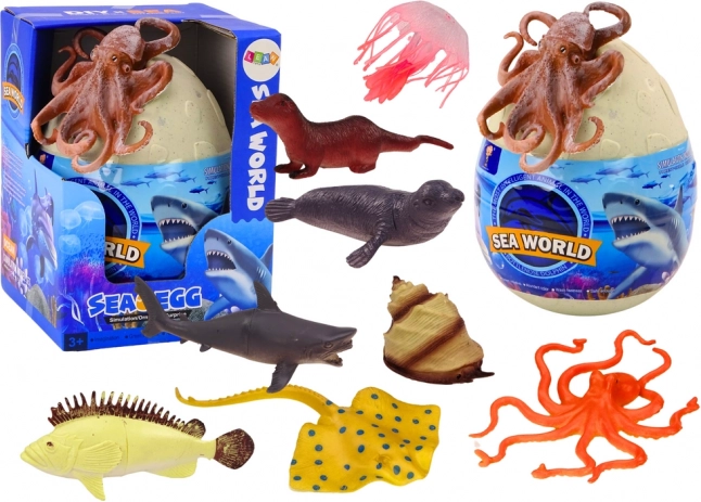 Ei met zeedieren Figuren Planten Octopus 26 st.