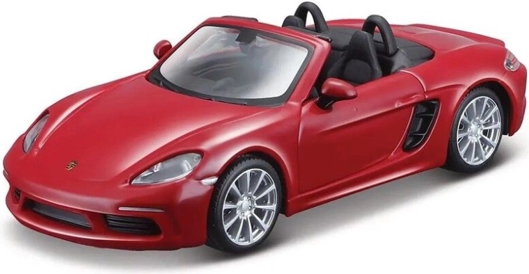 Bburago Porsche 718 Boxster donkerrood 1:32
