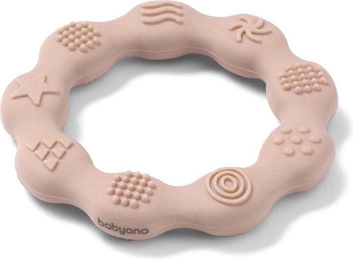 Babyono siliconen bijtring ring beige