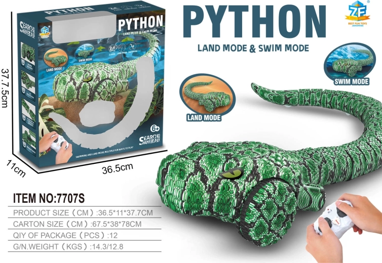 Op afstand bestuurbare drijvende python