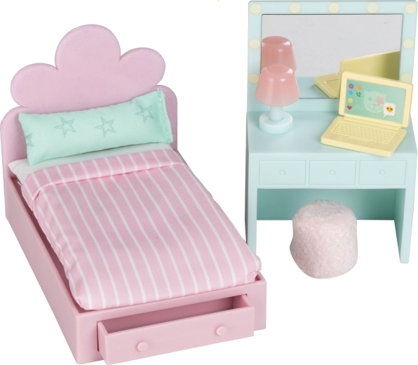Lundby tienerkamermeubels voor een poppenhuis