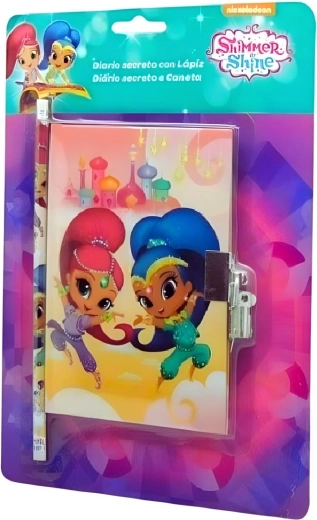 Dagboekset met slot en potlood Shimmer and Shine - 1 stuk