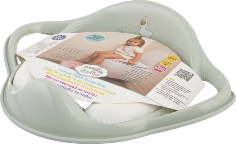 Maltex zachte wc-verkleiner met handgrepen Lama Minimal – saliegroen