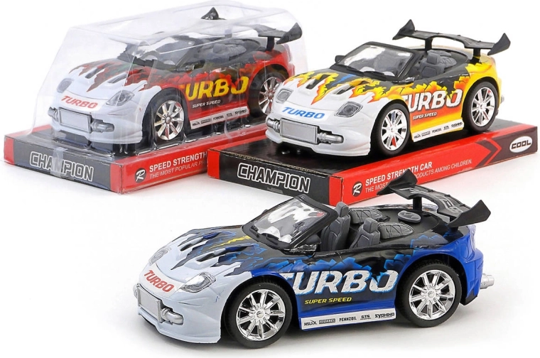 Sportieve raceauto Turbo met vliegwiel 19 cm - 1 stuk