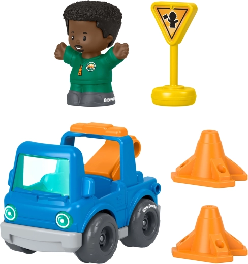 Fisher-Price Little People takeldienst-set met autootje, figuurtje en accessoires