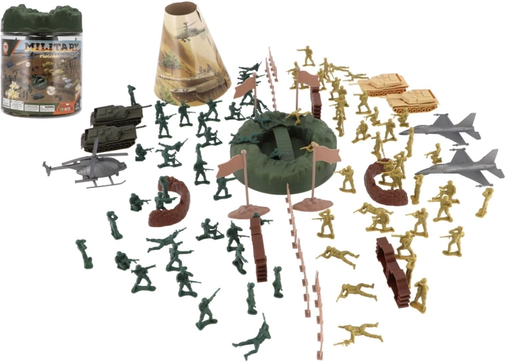 militaire set soldaatjes 110 stuks in kunststof doos