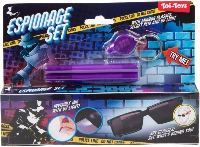 Spionageset met bril en UV-pennen