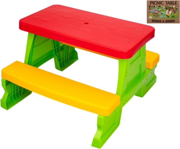 Dorex kinder tuinpicknicktafel met bankjes roze