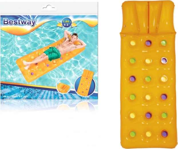 Bestway opblaasbaar luchtbed voor op het water met kussen 188 × 71 cm – Oranje