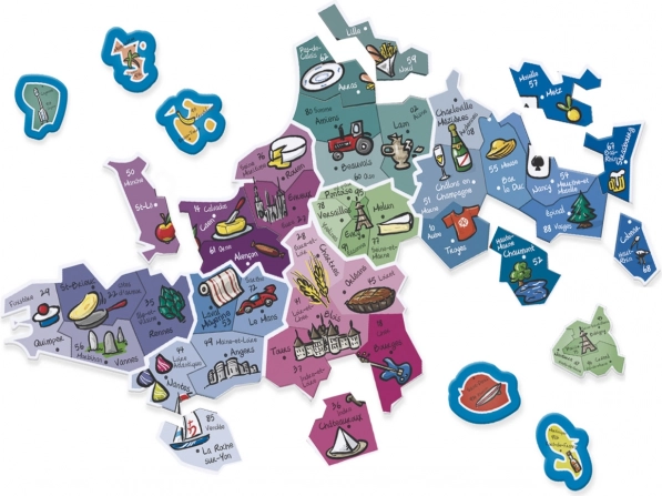 Jeujura Magnetische kaart van Frankrijk