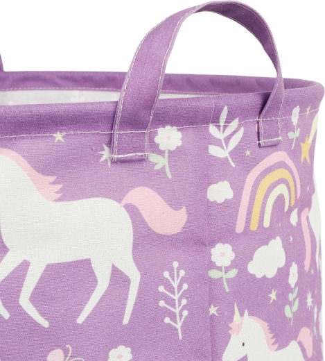 A Little Lovely Company opbergmand voor speelgoed – eenhoorns en regenboog