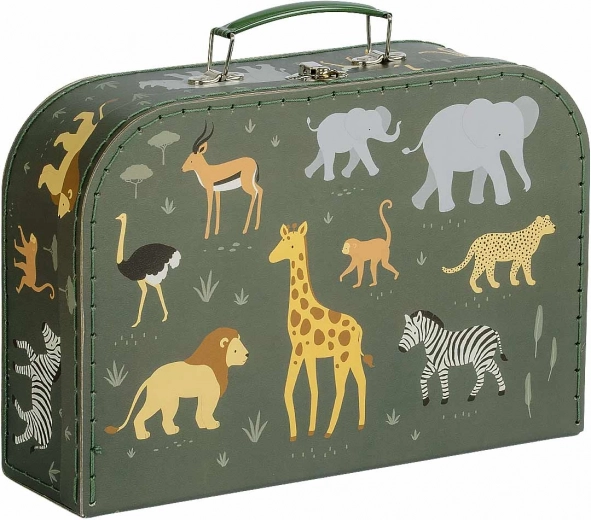 A Little Lovely Company set van twee kartonnen kinderkoffertjes met bosdierenmotief – Dieren