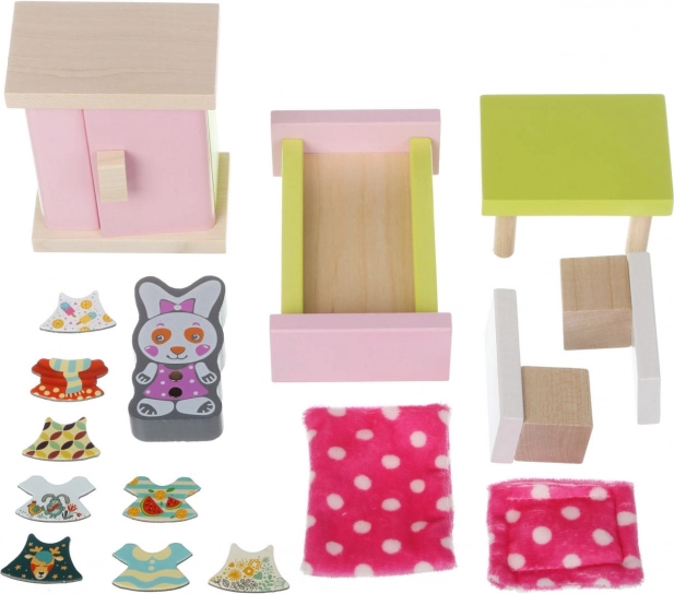 Houten kinderkamermeubels voor poppen Kamer