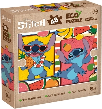 Lisciani dubbelzijdige eco-puzzel Stitch (48 stukjes)
