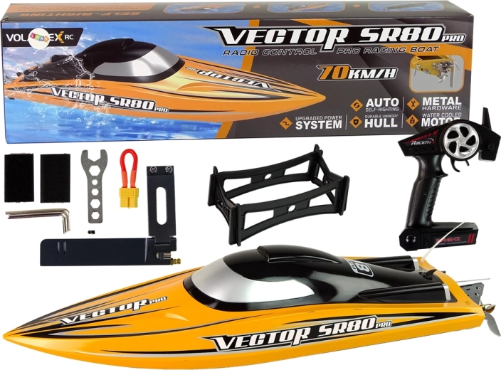 R/C motorboot Brushless ARTR SR 80 PRO 74 km/u geel