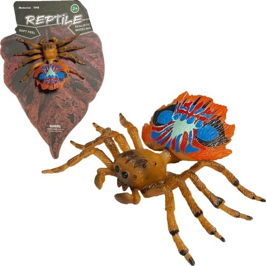 Levende natuur: realistisch model van een pauwspin (peacock spider) 10 cm