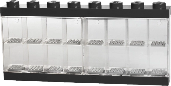 Verzamelvitrine voor 16 LEGO-minifiguren – zwart