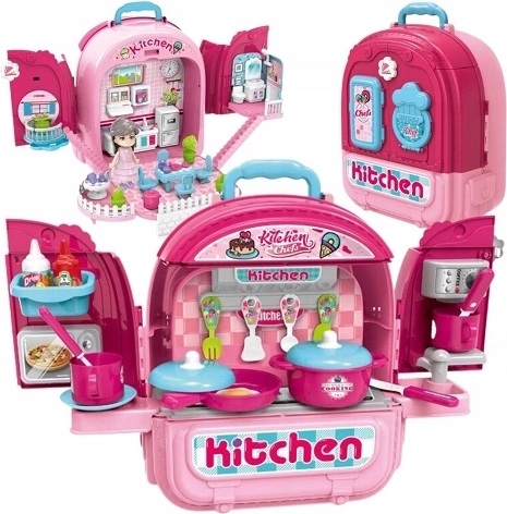 Kinderkeukentje en huisje in rugzak 3-in-1